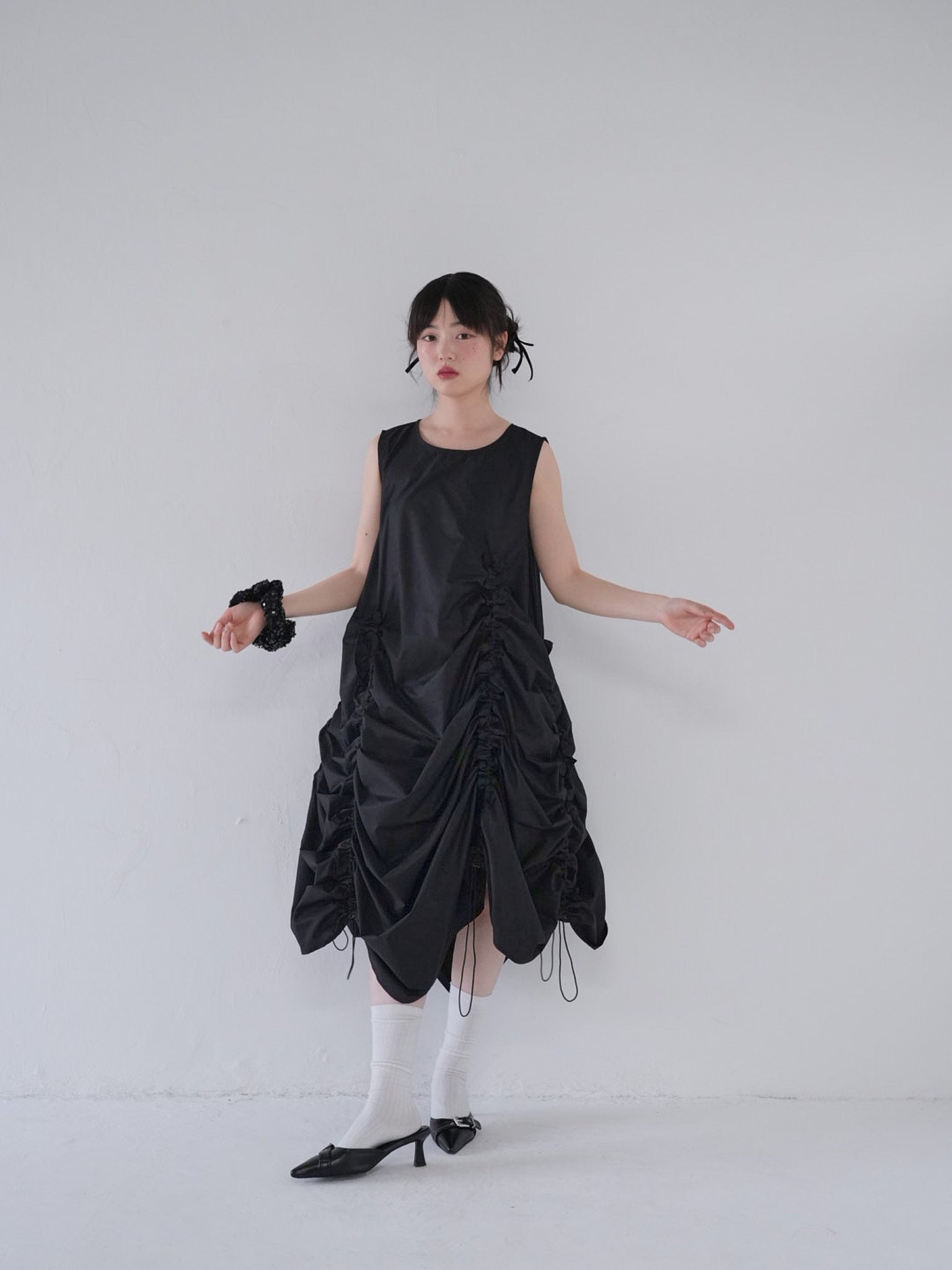 drawstring balloon maxi dress – Uenui