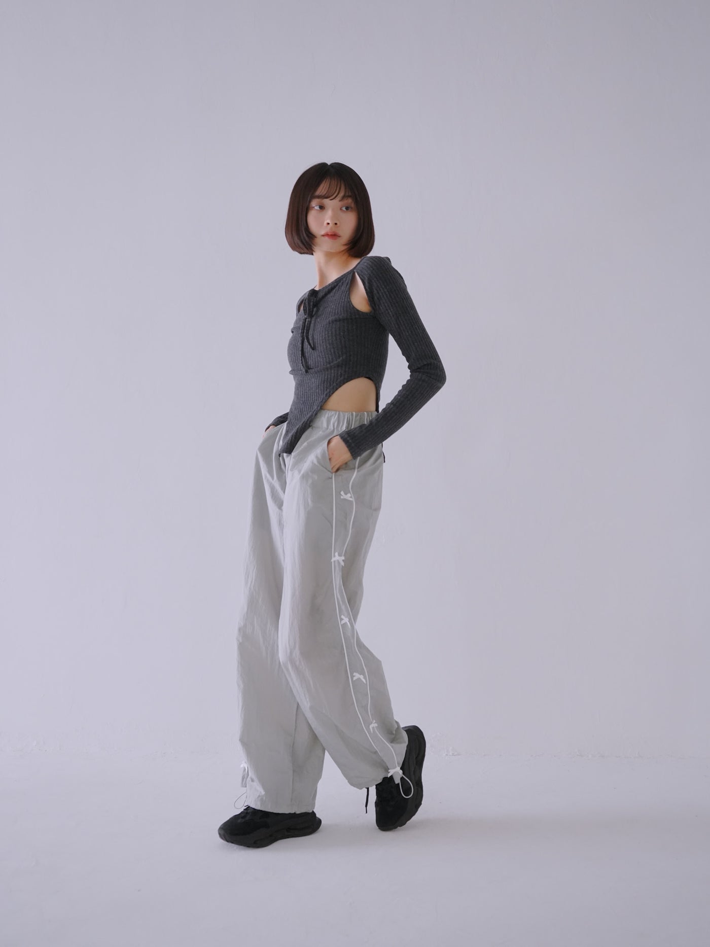 リボン ボディスーツ カジュアルガーリー レディース Uenui