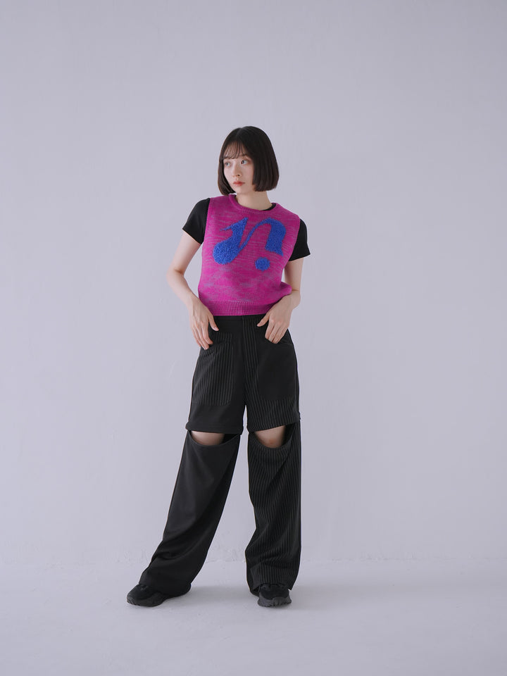 【9月10日発送予定】embroidery logo knit vest