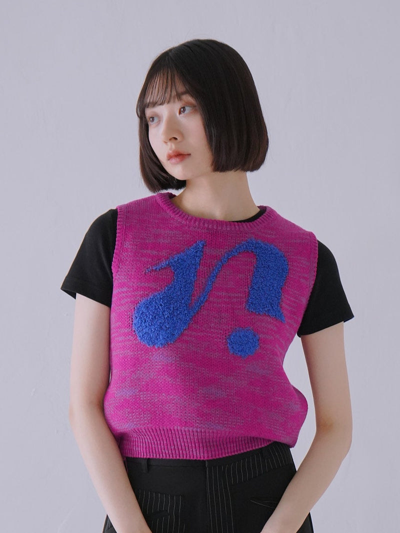 【9月10日発送予定】embroidery logo knit vest