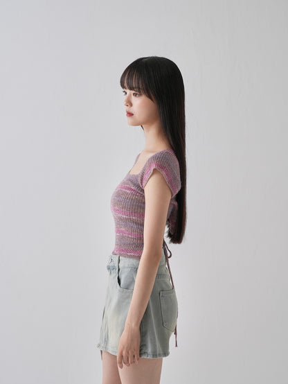 【9月中旬発送予定】square back ribbon tops