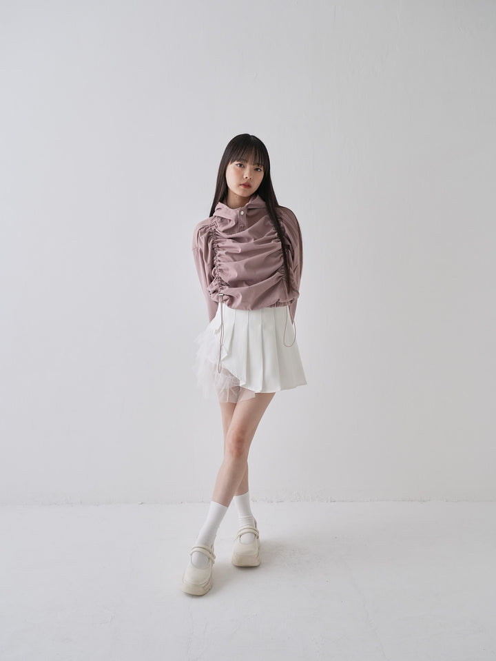 【9月10日発送予定】drawstring gather hoodie