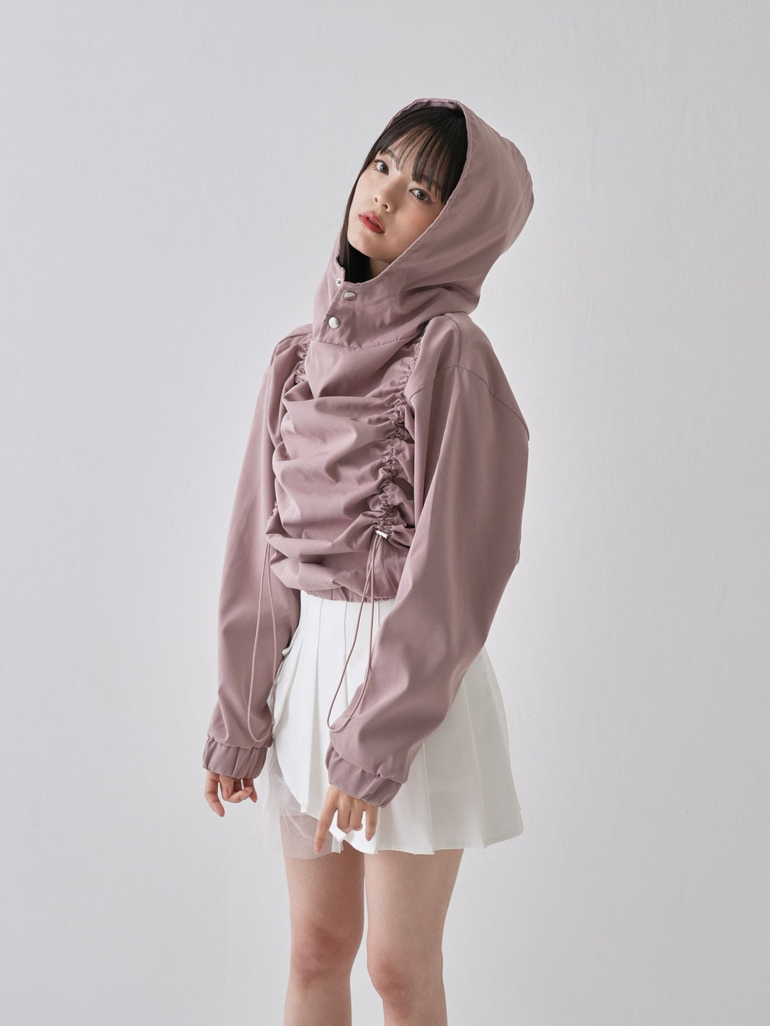 【9月10日発送予定】drawstring gather hoodie