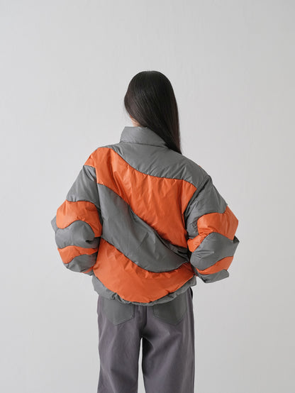 wave bicolor down jacket