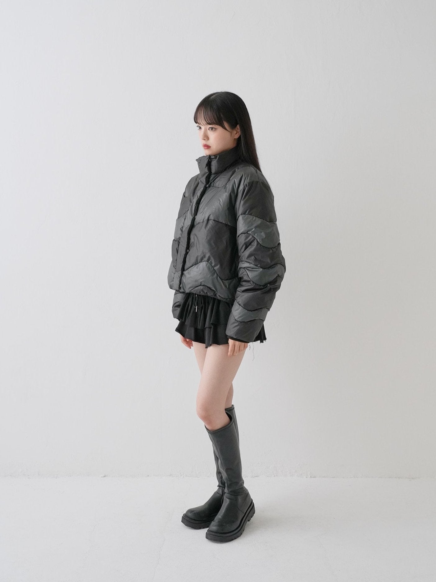 wave bicolor down jacket