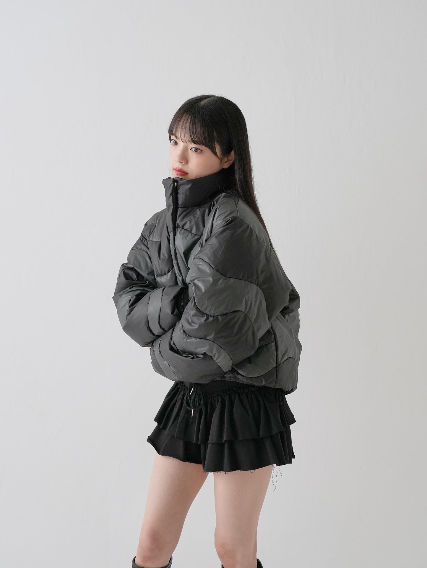 wave bicolor down jacket