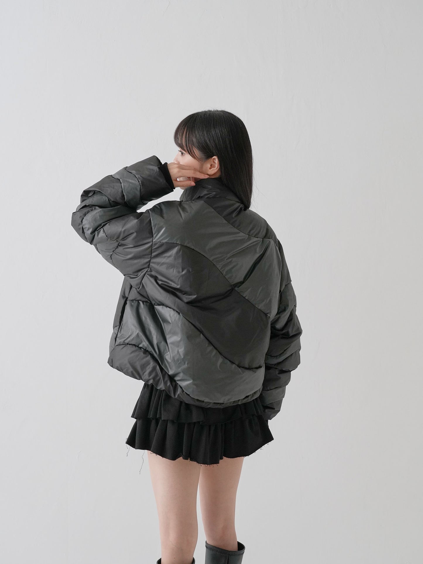 wave bicolor down jacket