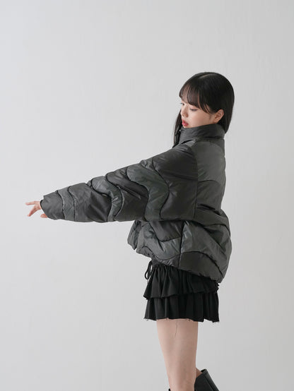 wave bicolor down jacket