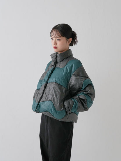 wave bicolor down jacket