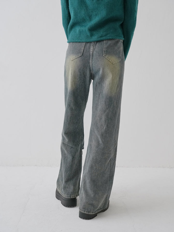 studs cut denim pants