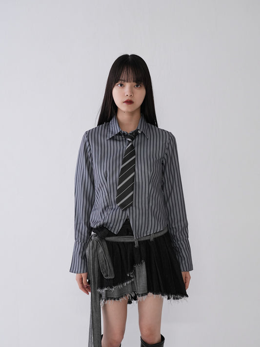 stripe tie shirt