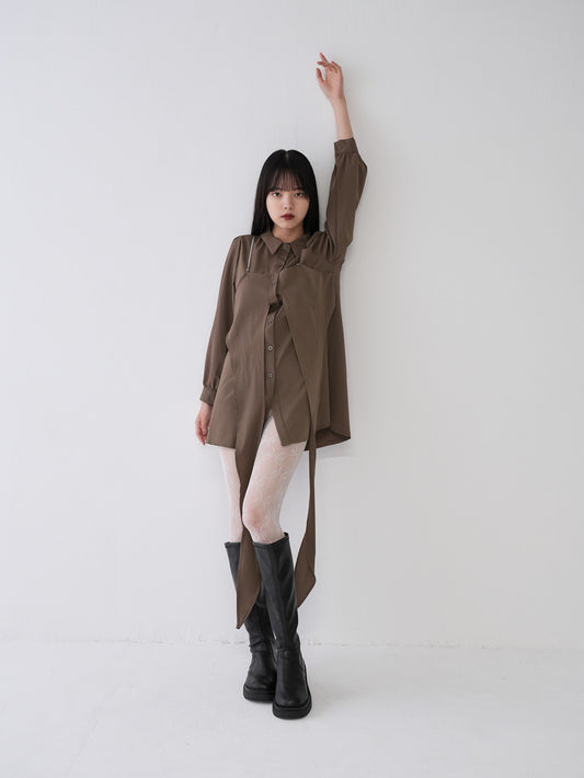 【10月下旬発送予定】layered shirt one piece