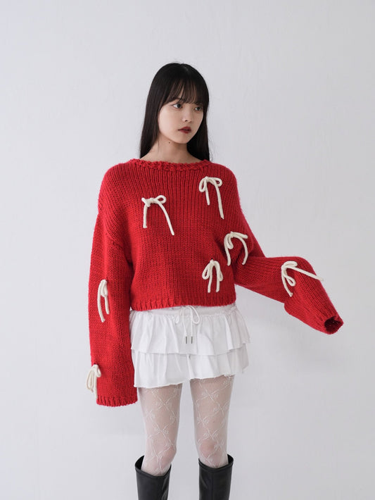 【10月下旬発送予定】many ribbon knit