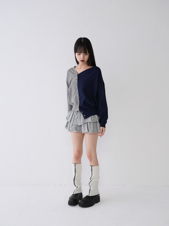 bi-color unique cardigan