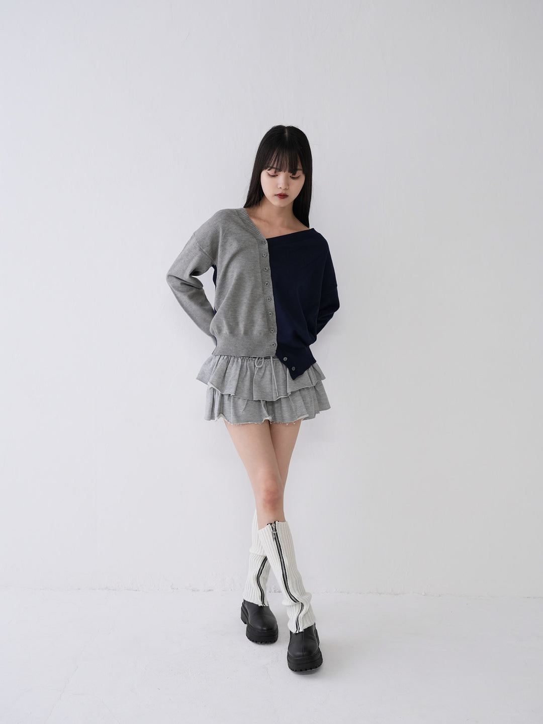 bi-color unique cardigan