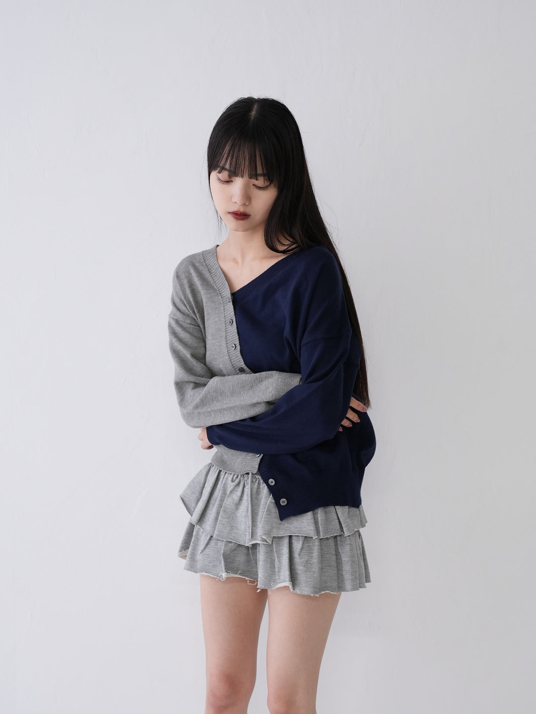 bi-color unique cardigan