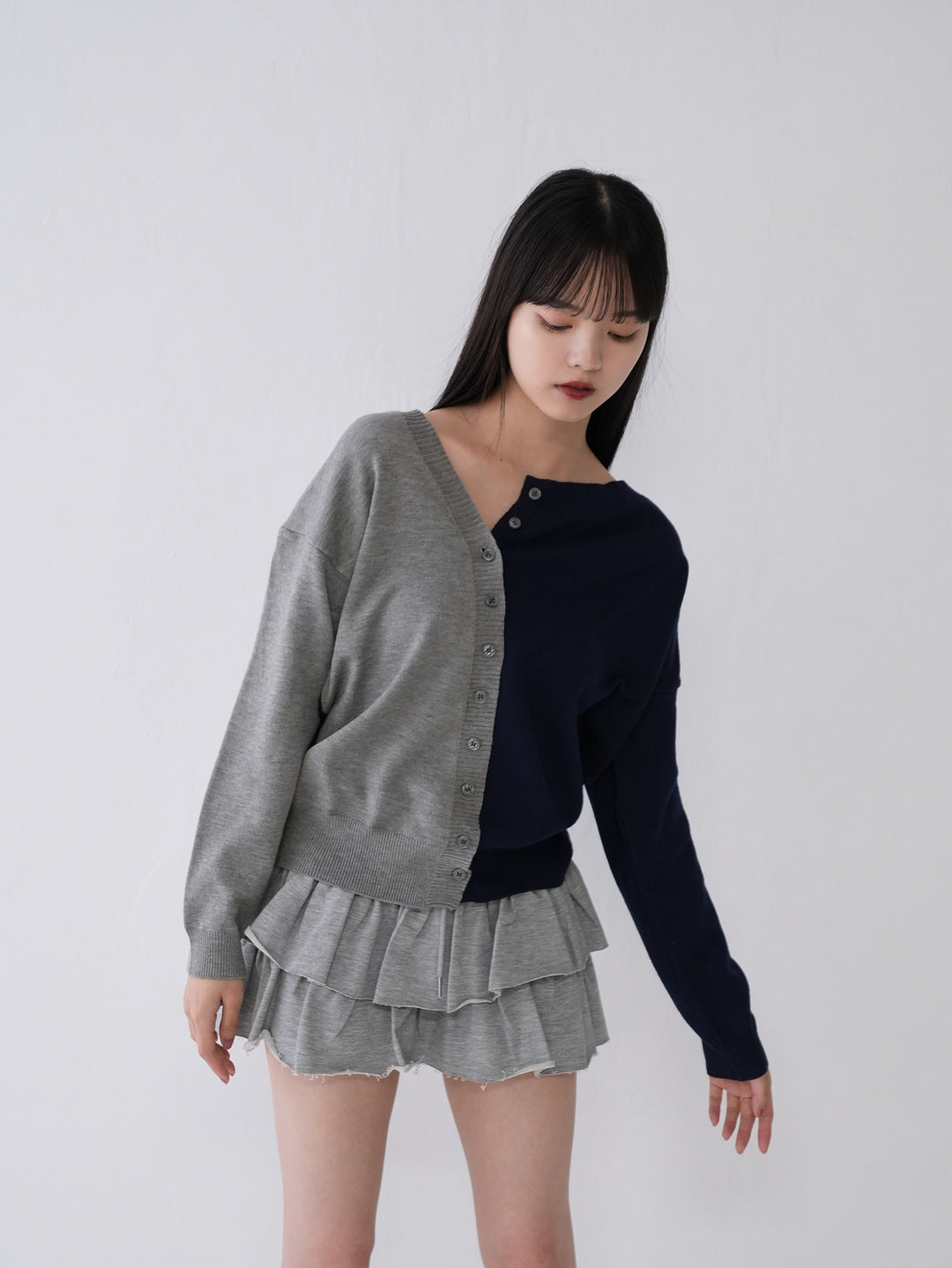 bi-color unique cardigan