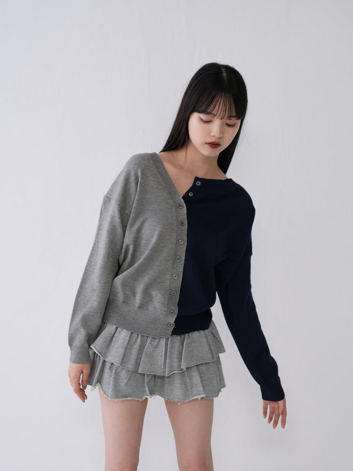 bi-color unique cardigan