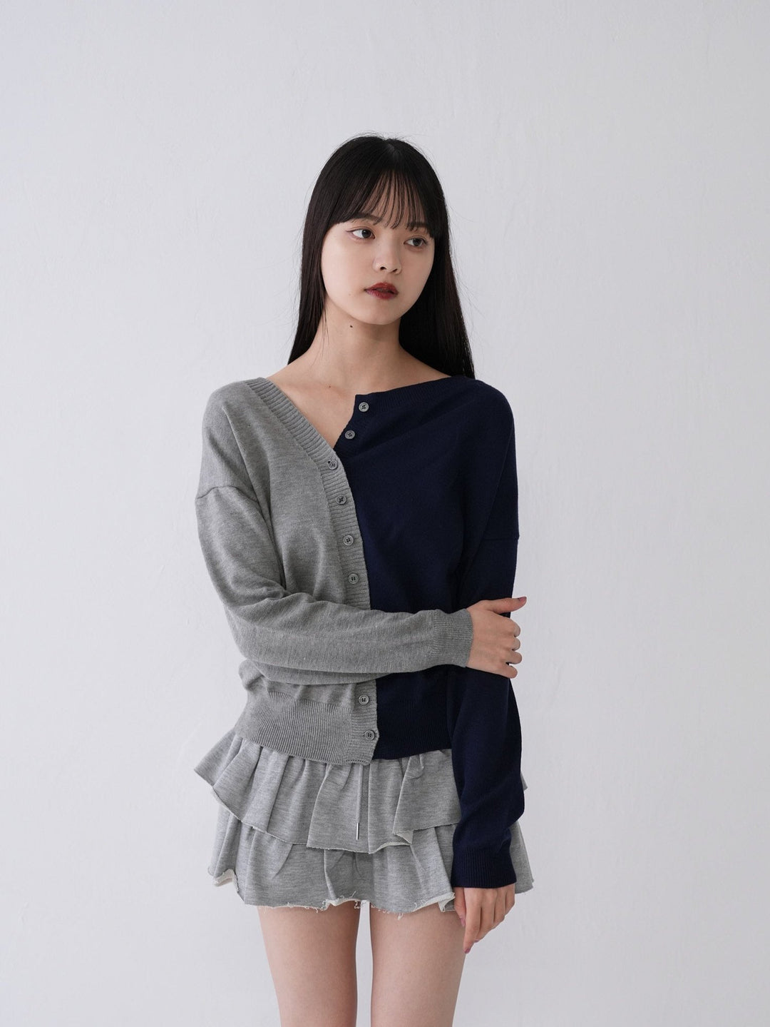 bi-color unique cardigan