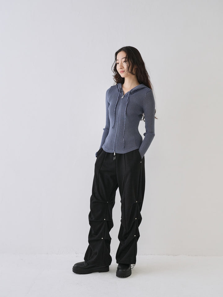 【10月6日発送予定】double zip rib knit