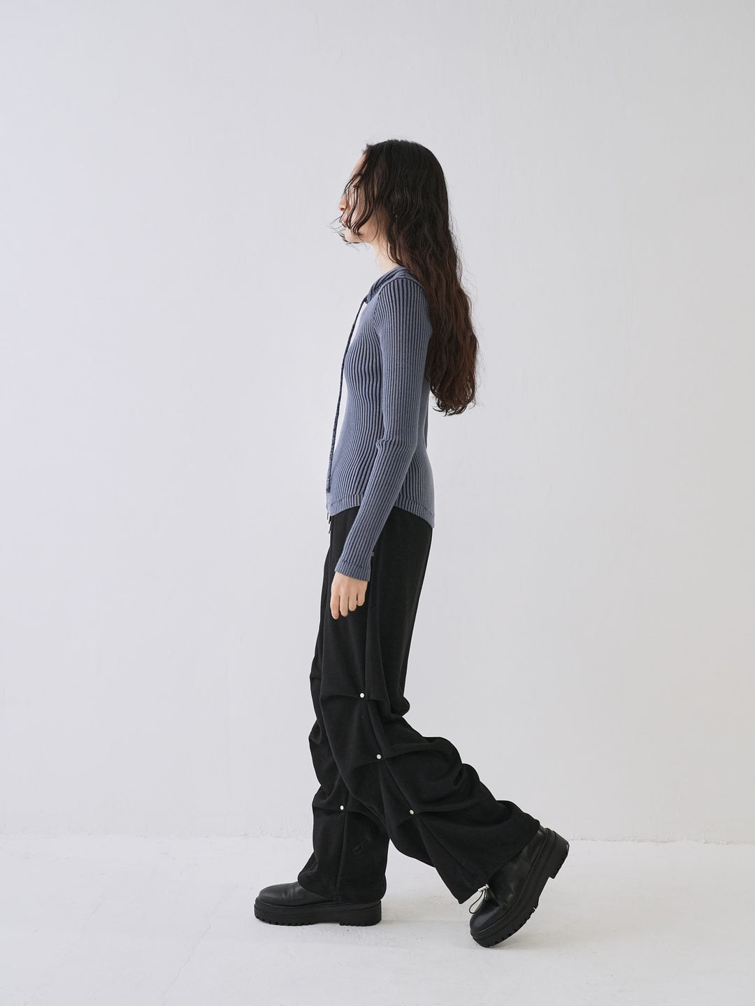 【10月6日発送予定】double zip rib knit