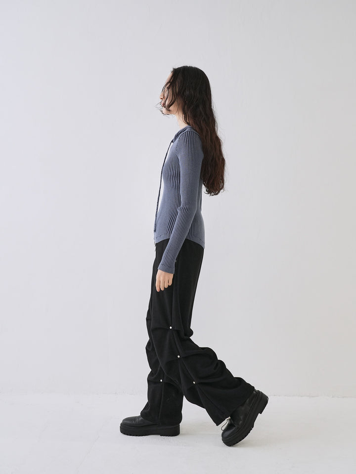 【10月6日発送予定】double zip rib knit