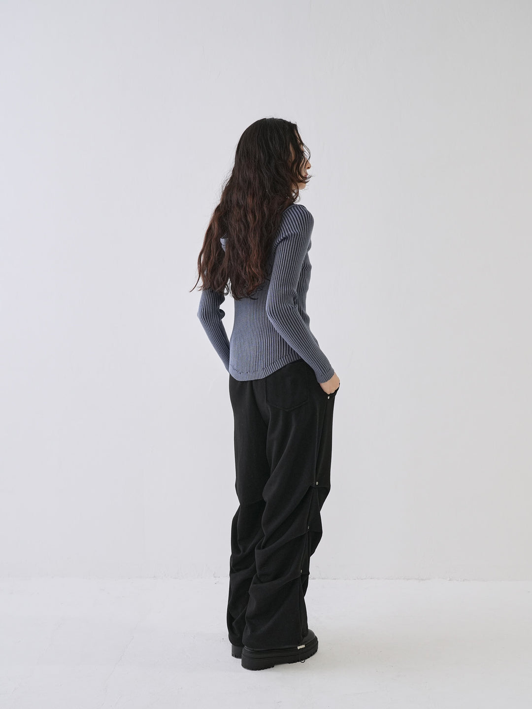 【10月6日発送予定】double zip rib knit