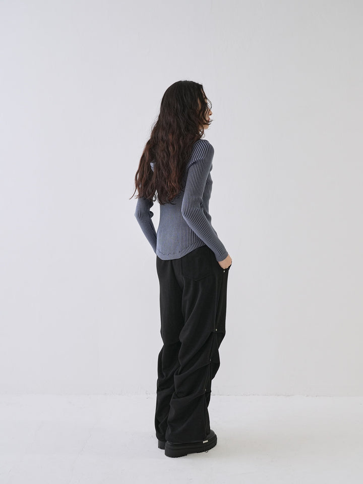 【10月6日発送予定】double zip rib knit