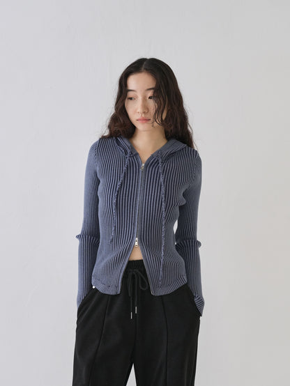 double zip rib knit