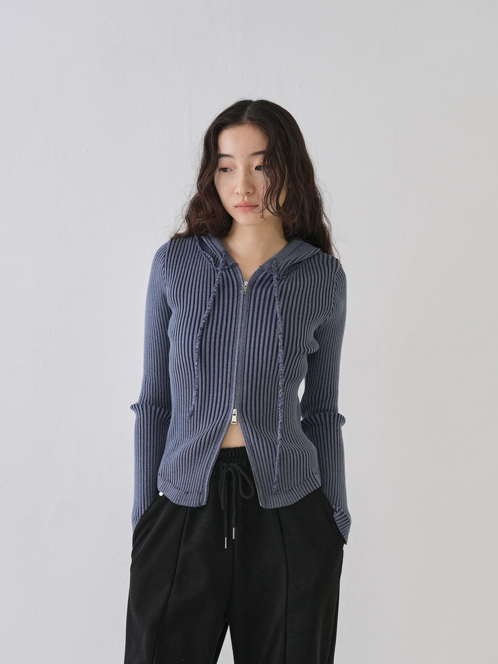 【10月6日発送予定】double zip rib knit