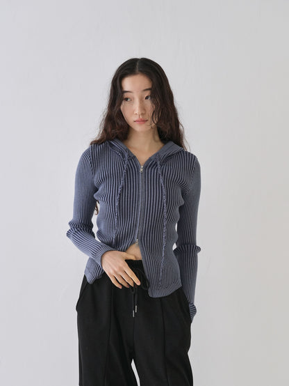 double zip rib knit