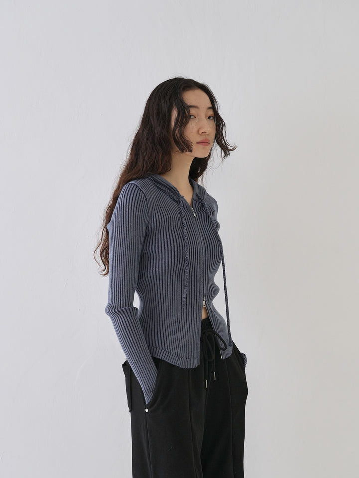 【10月6日発送予定】double zip rib knit