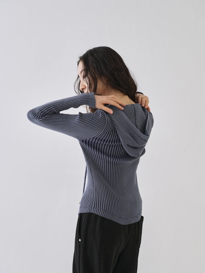 【10月6日発送予定】double zip rib knit