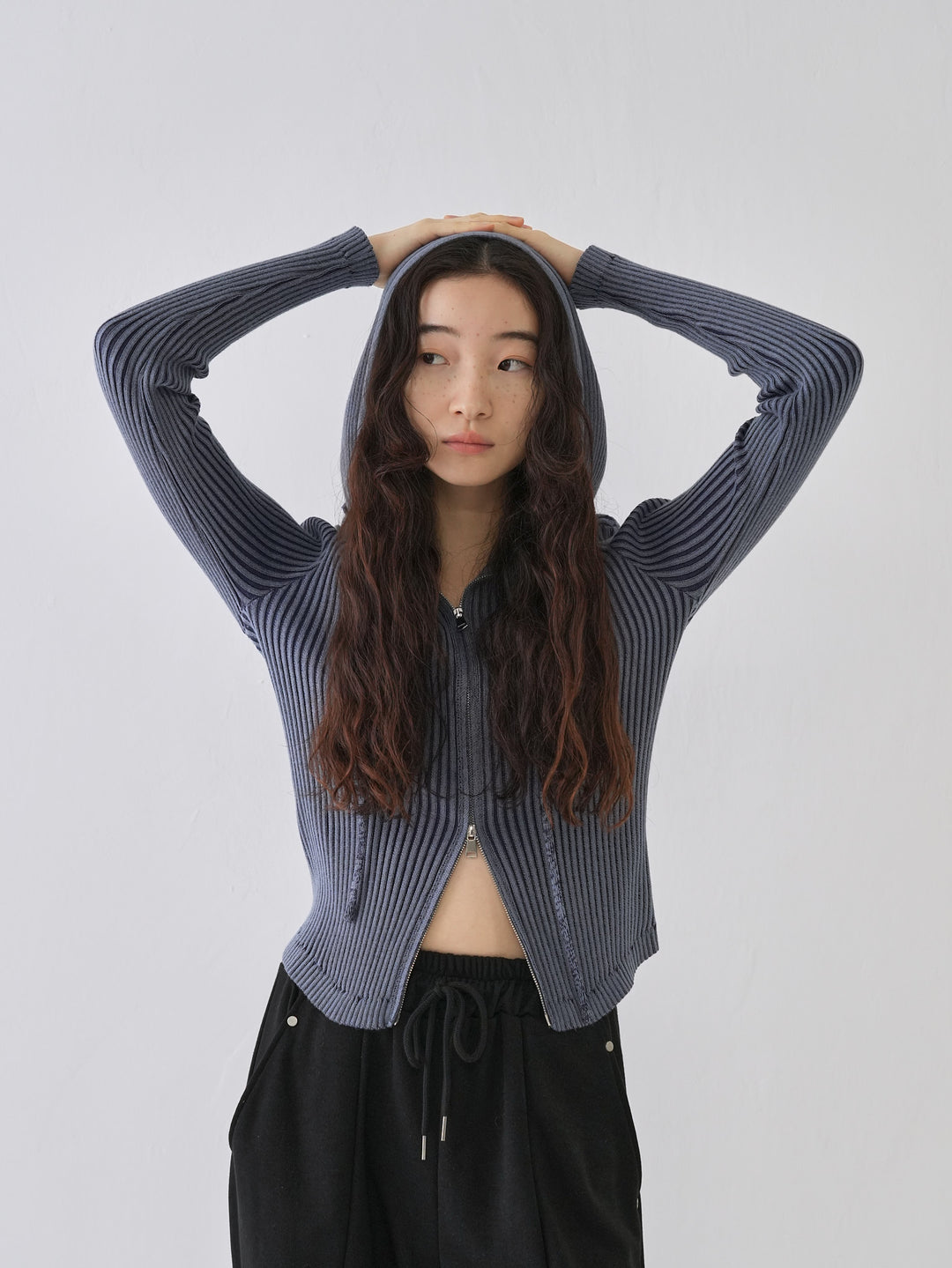 【10月6日発送予定】double zip rib knit