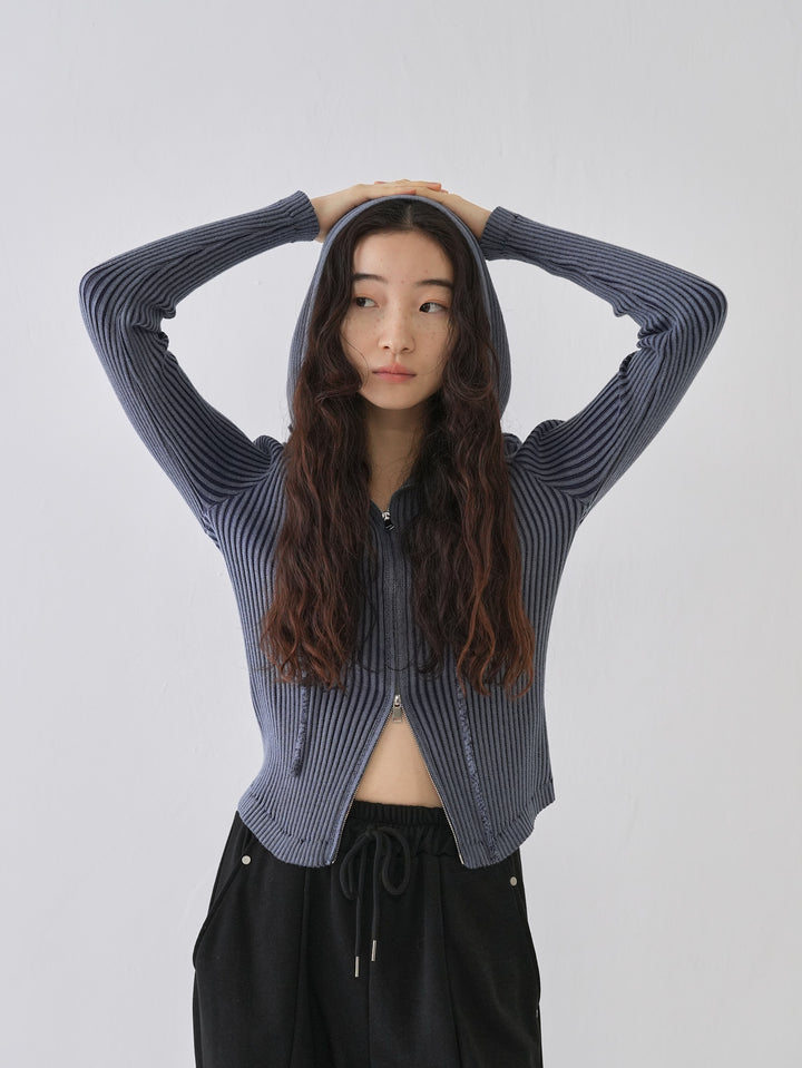【10月6日発送予定】double zip rib knit