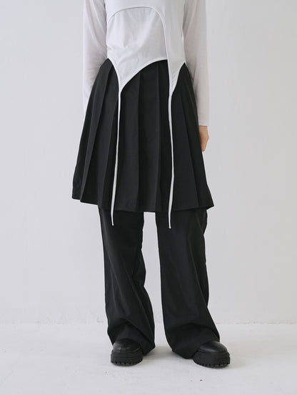 layered skirt pants