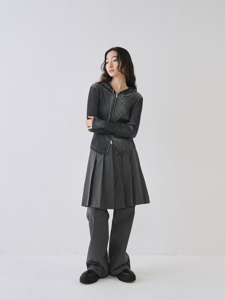【10月6日発送予定】double zip rib knit