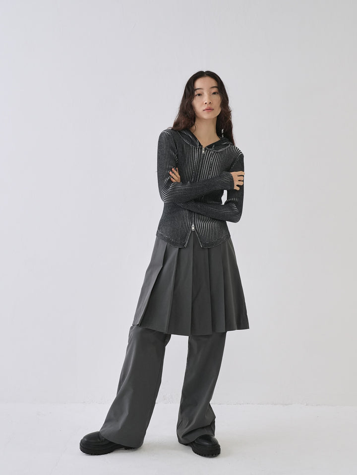【10月6日発送予定】double zip rib knit