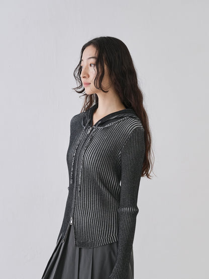 double zip rib knit