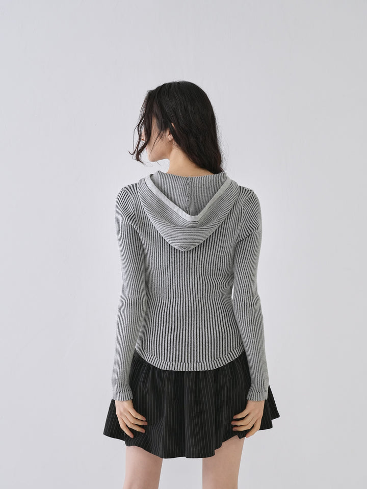 【10月6日発送予定】double zip rib knit