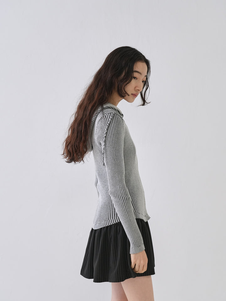 【10月6日発送予定】double zip rib knit