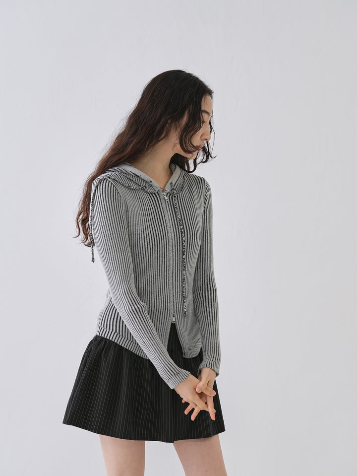 【10月6日発送予定】double zip rib knit