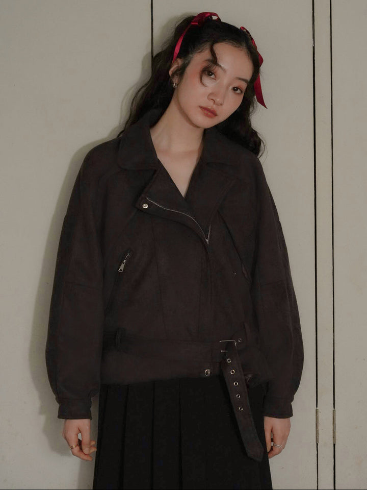 suede biker jacket