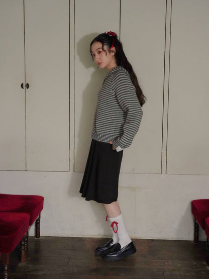 border knit zip hoodie