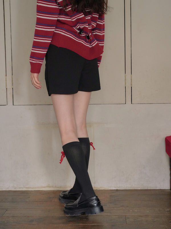 ベルト付き タックショートパンツ 大人カジュアル レディース Uenui