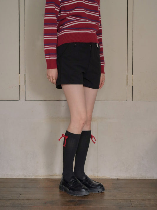 ベルト付き タックショートパンツ 大人カジュアル レディース Uenui