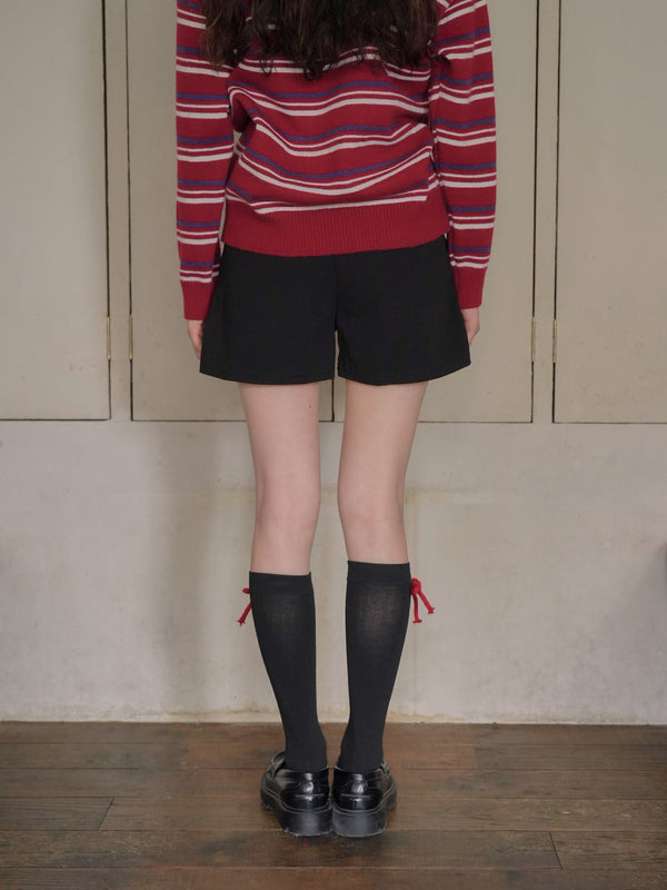 ベルト付き タックショートパンツ 大人カジュアル レディース Uenui