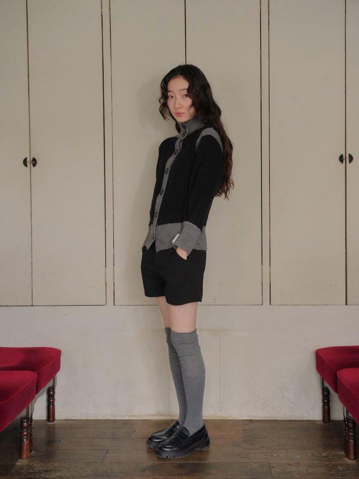 color block knit cardigan