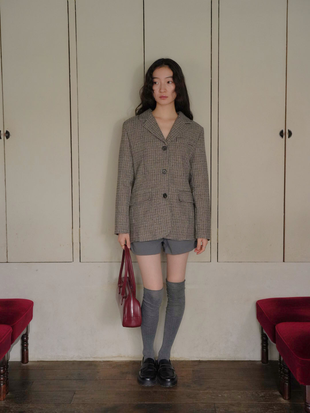 houndstooth oversized jacket