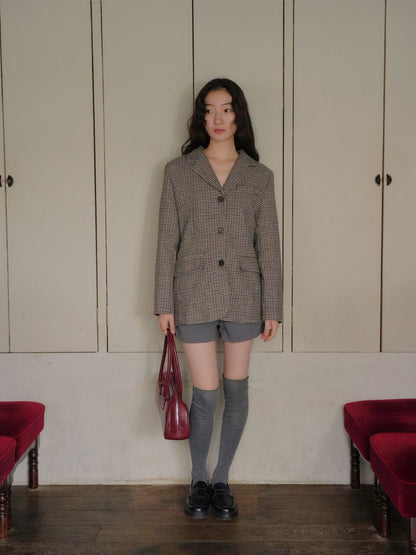 houndstooth oversized jacket